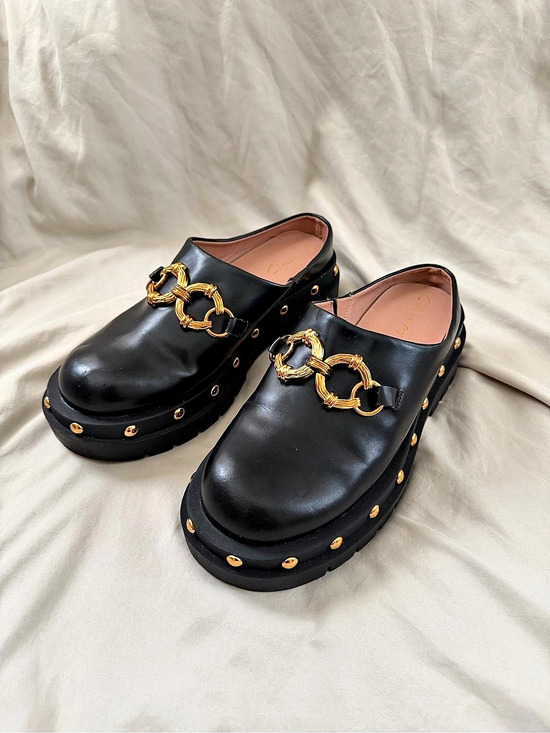 Circus by Sam Edelman Shoes - Circus by Sam Edelman Black Buckle Platform Mules Like New